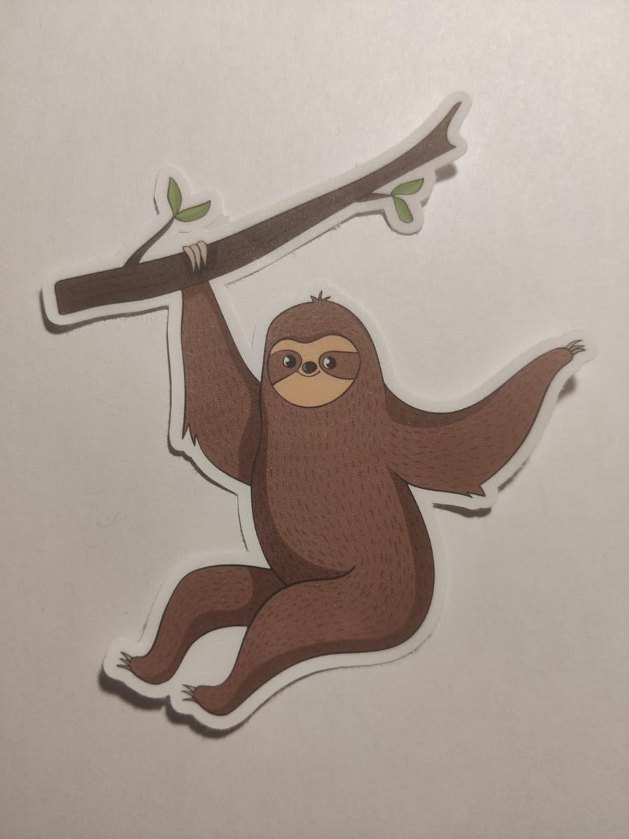 Luiaard Stickers - Hangend aan een Tak - Sloth Sticker - Schattige Dieren - Luiaards - Journaling - Bullet Journal - Scrapbooking - Leuke Stickers - Laptop Sticker - Telefoon Sticker - Cute - Dieren - Dier - Lief - Happy Lazy Sloth
